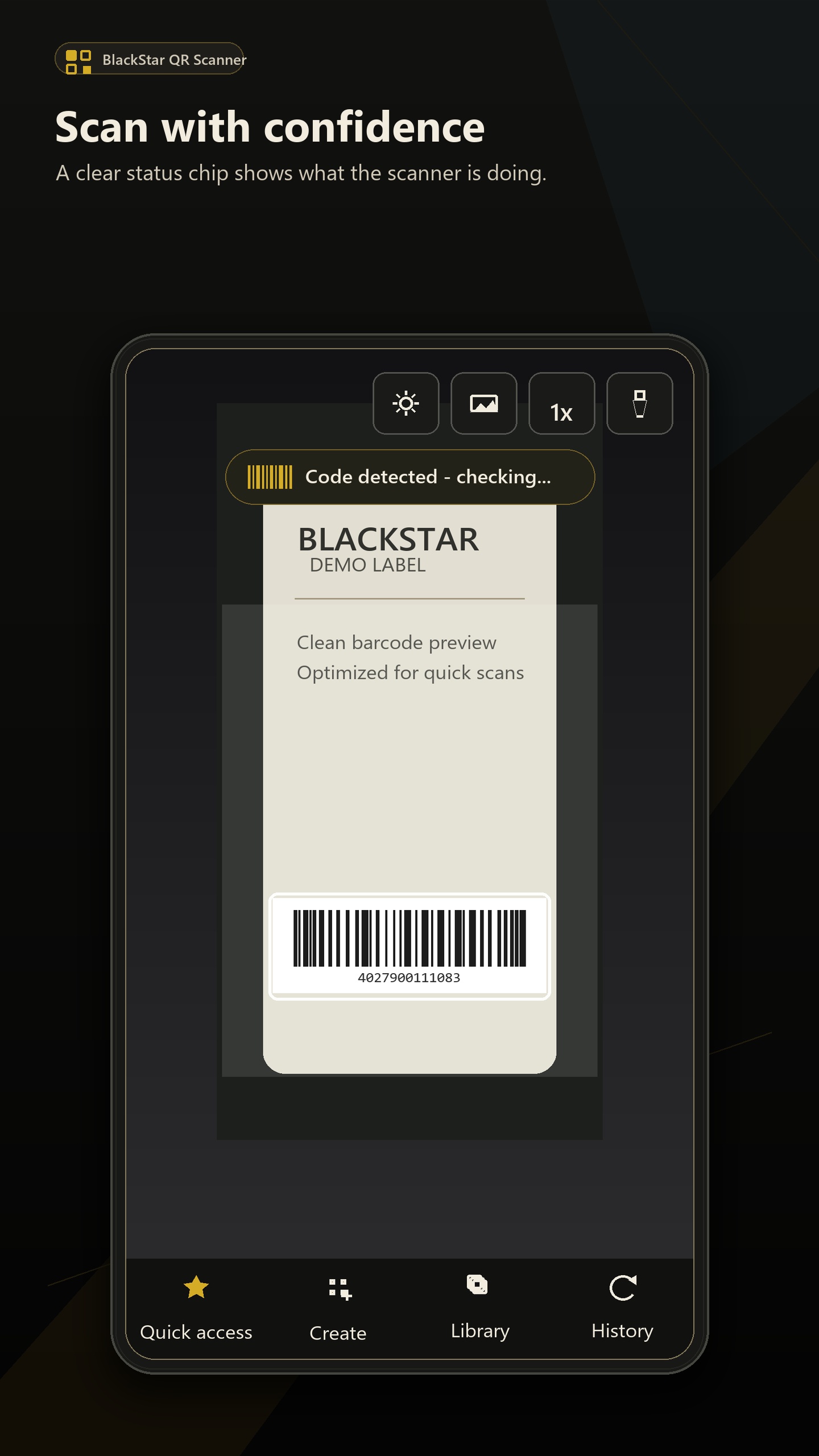 Scanner with detected barcode status