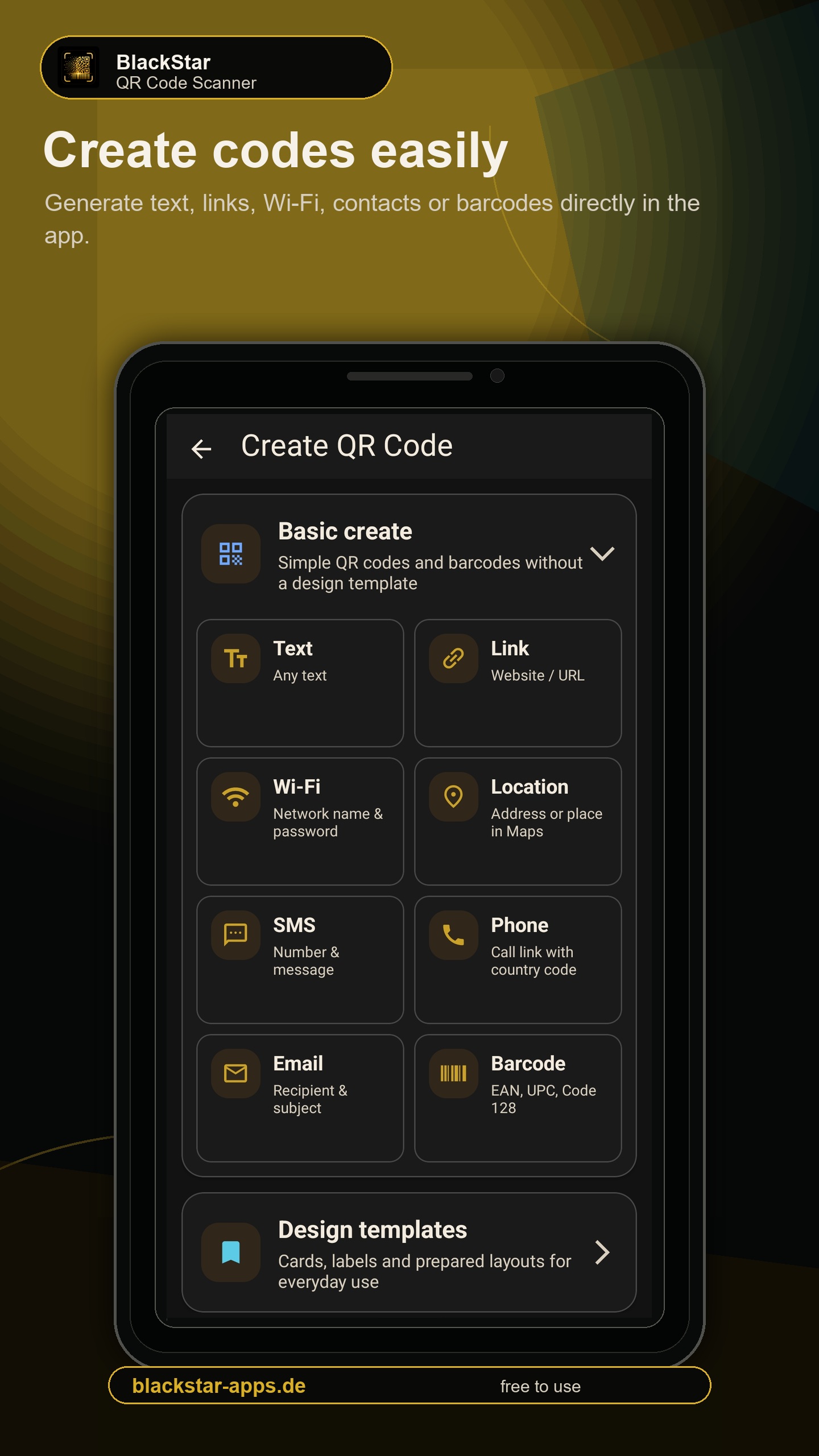QR code generator with multiple code types